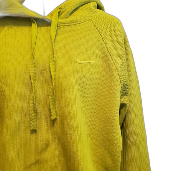 NEW Nike Women's Hoodie Large Bright Green Cotton Oversized Long Sleeve Lounge - Picture 2 of 6